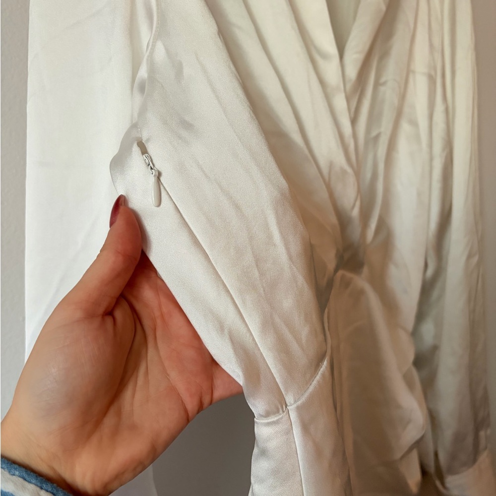Zara White Mini Wrap Dress - Picture 10 of 12